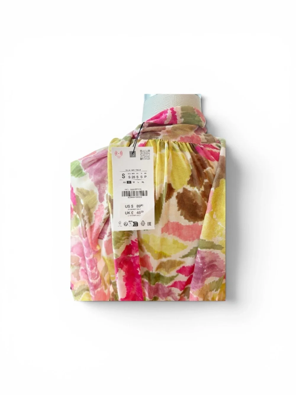Zara Floral Print Bow Belt Tie Dress
